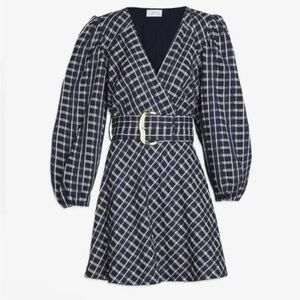 Tanya Taylor Navy Long Sleeve Dress